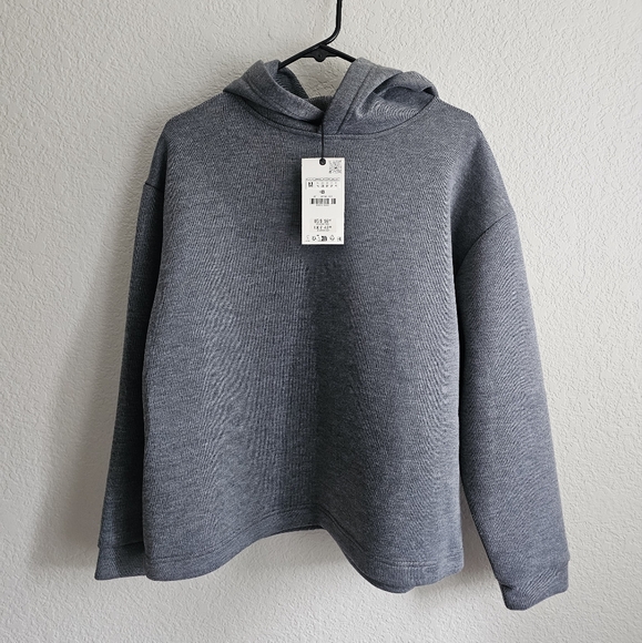 Zara Tops - Zara Gray Hooded Sweatshirt